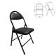 Стул складной для дома и офиса РС94, черный каркас, экокожа черный. Фото товара с разных ракурсов.